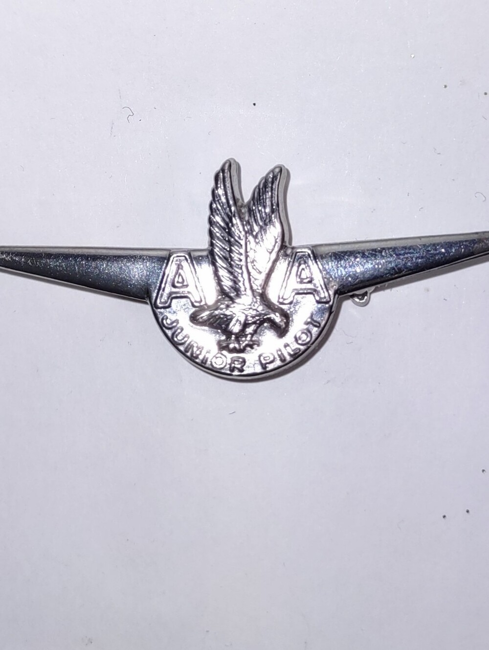 American Airlines Junior Pilot Silver Wings Bar Pin Vintage Airplane Souvenir